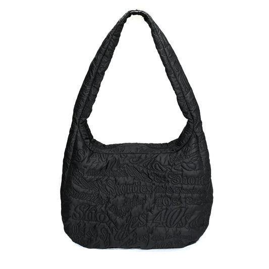 BOLSO 40S & SHORTIES QUILTED SLOUCH BAG BLACK