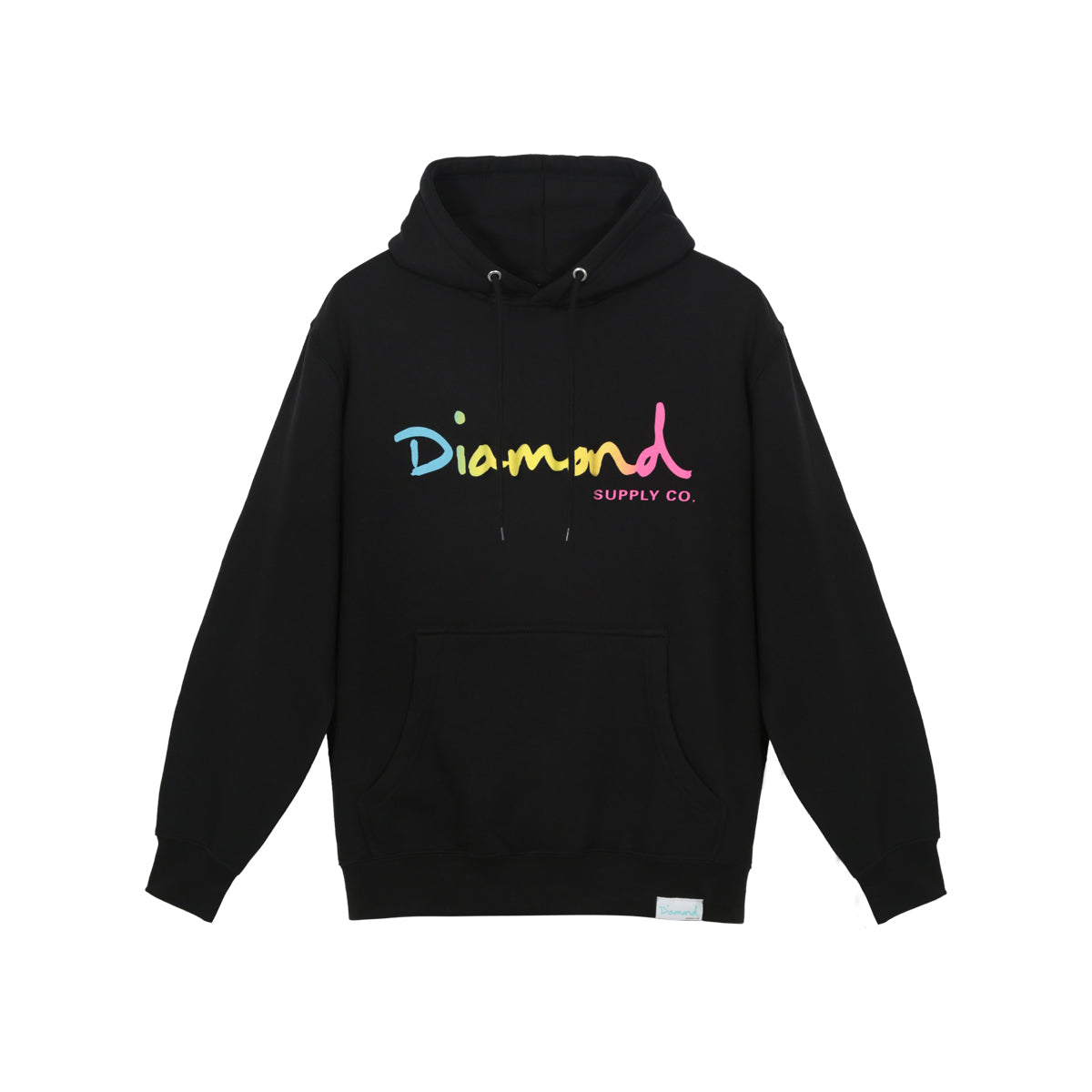 POLERON DIAMOND OG SCRIPT FADE HOODIE BLACK