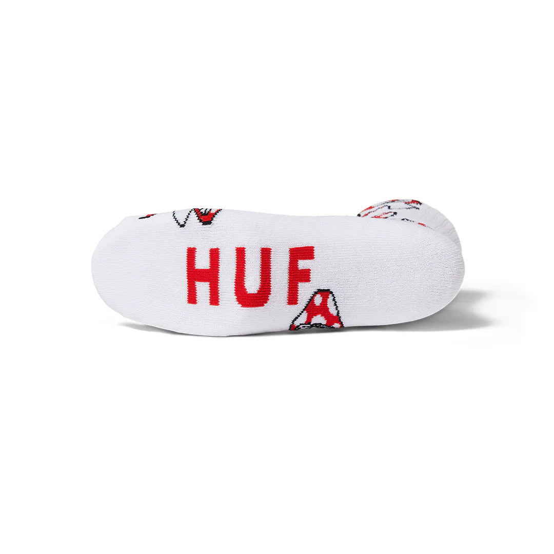 CALCETINES HUF SHROOMS CREW WHITE