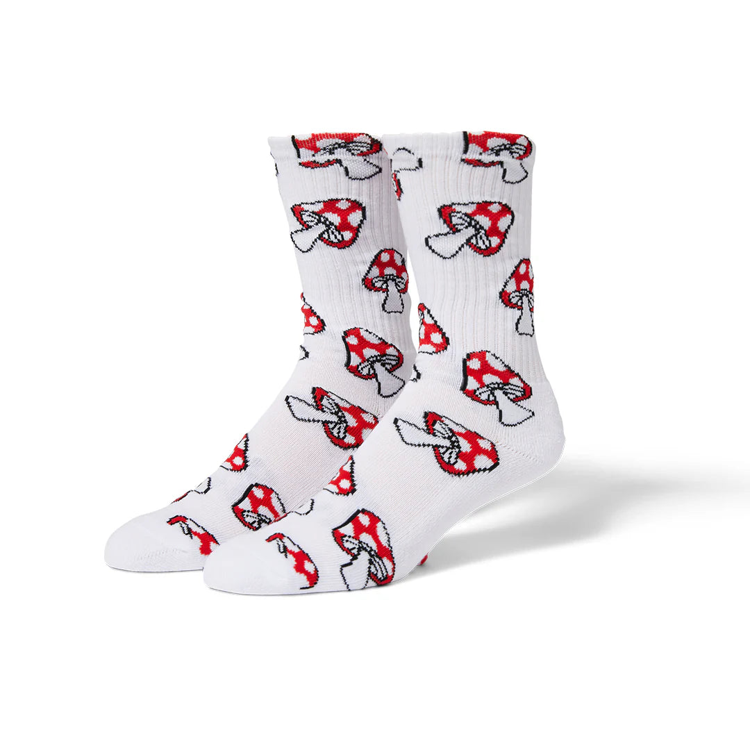 CALCETINES HUF SHROOMS CREW WHITE