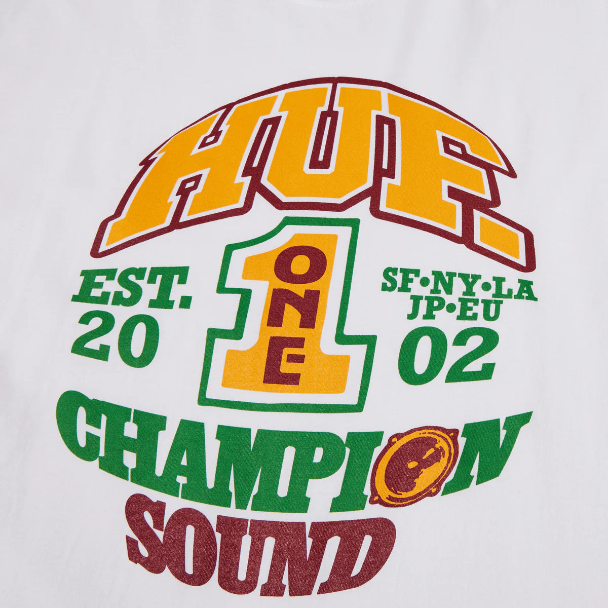 POLERA HUF CHAMPION SOUND S/S BLANCA