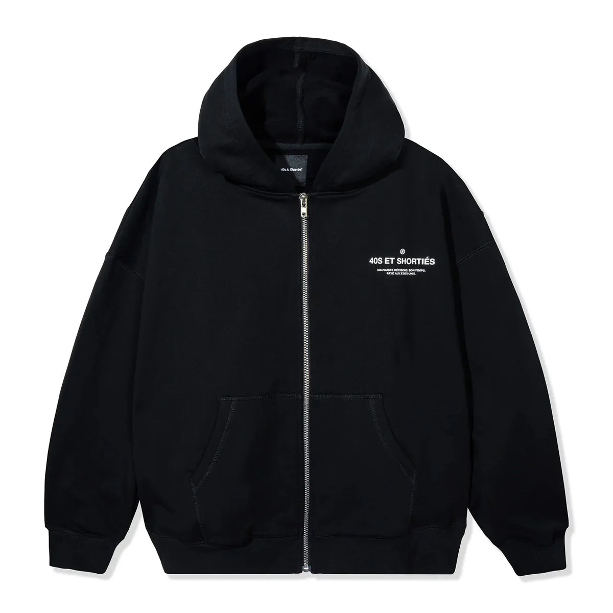 POLERON 40S & SHORTIES FRENCH GENERAL ZIP HOODIE BLACK